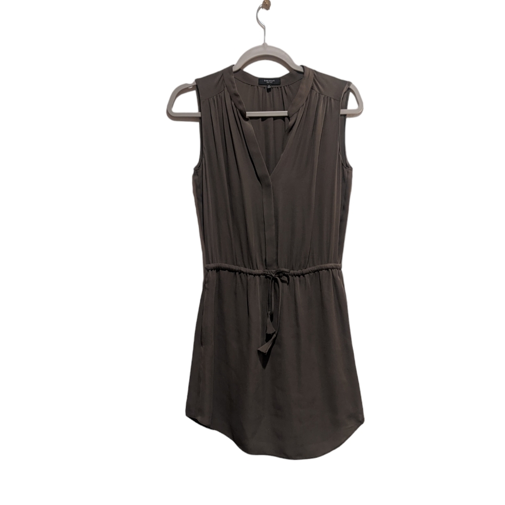 Aritzia Babaton Gray 100% Silk Sleeveless Adjustable Waist Tunic Dress